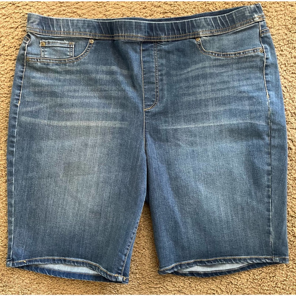 Terra & Sky Women’s Plus Size Demin Jean Bermuda Shorts  Pull On Size 22W NWOT